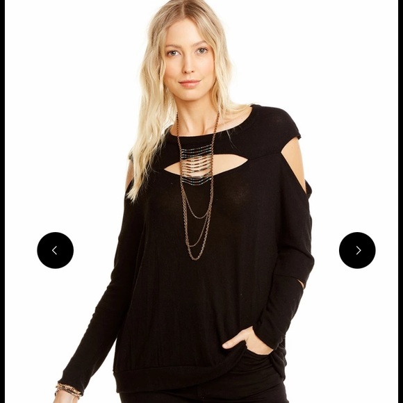 💯✅ AUTHENTIC CHASER LOVE KNIT TOP WITH SLITS - Picture 3 of 5